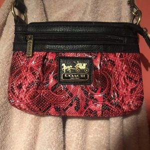 Coach rare snakeskin two pocket wristlet